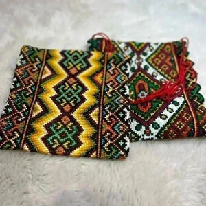 VINTAGE EMBROIDERED POUCHES UKRANIAN  DESIGN